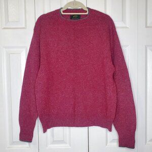 Vtg Jantzen Pullover Sweater Grandpa Country Squire Wool Tweed Pink USA 80s Y2K